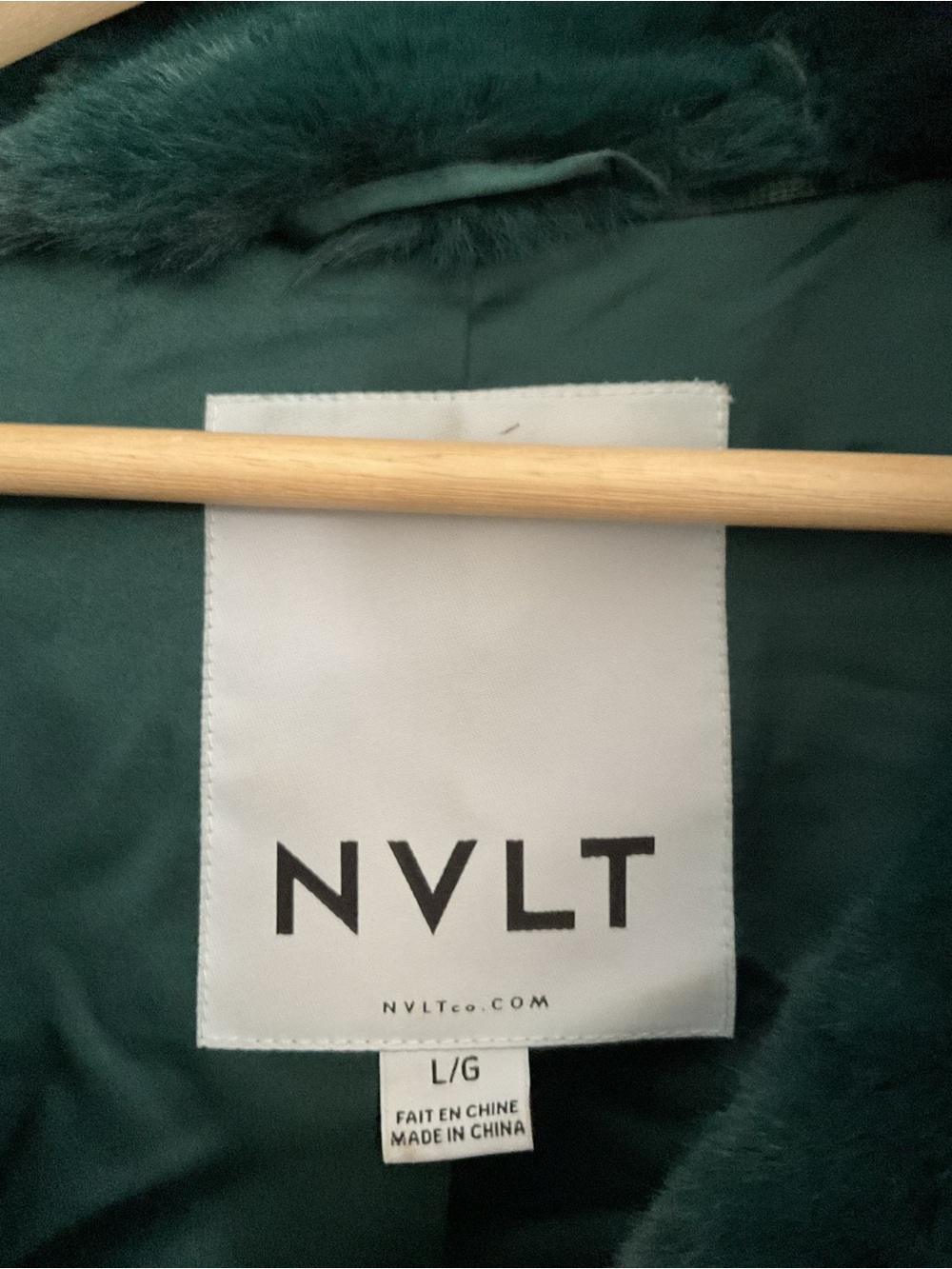 NVLT Deep Green Plush Faux Fur Jacket - Picture 7 of 7